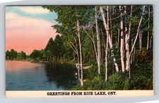 Rice Lake Ontario- Canada, Scenic Lake Greetings, Antique, Vintage Postcard