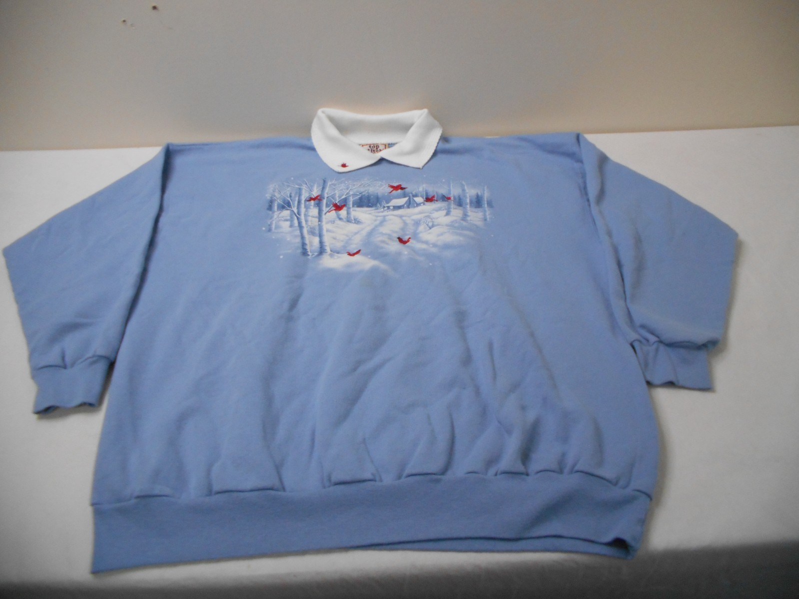 Vintage Top Stitch by Morning Sun Pullover Women's Sweater Collared XXL