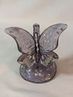 Fenton Glass Violet -Butterfly  On Branch Hand, Painted Signed By K. Buskerk ?