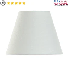 White Textured Fabric Empire Lamp Shade Versatile Lighting Solution Home Decor