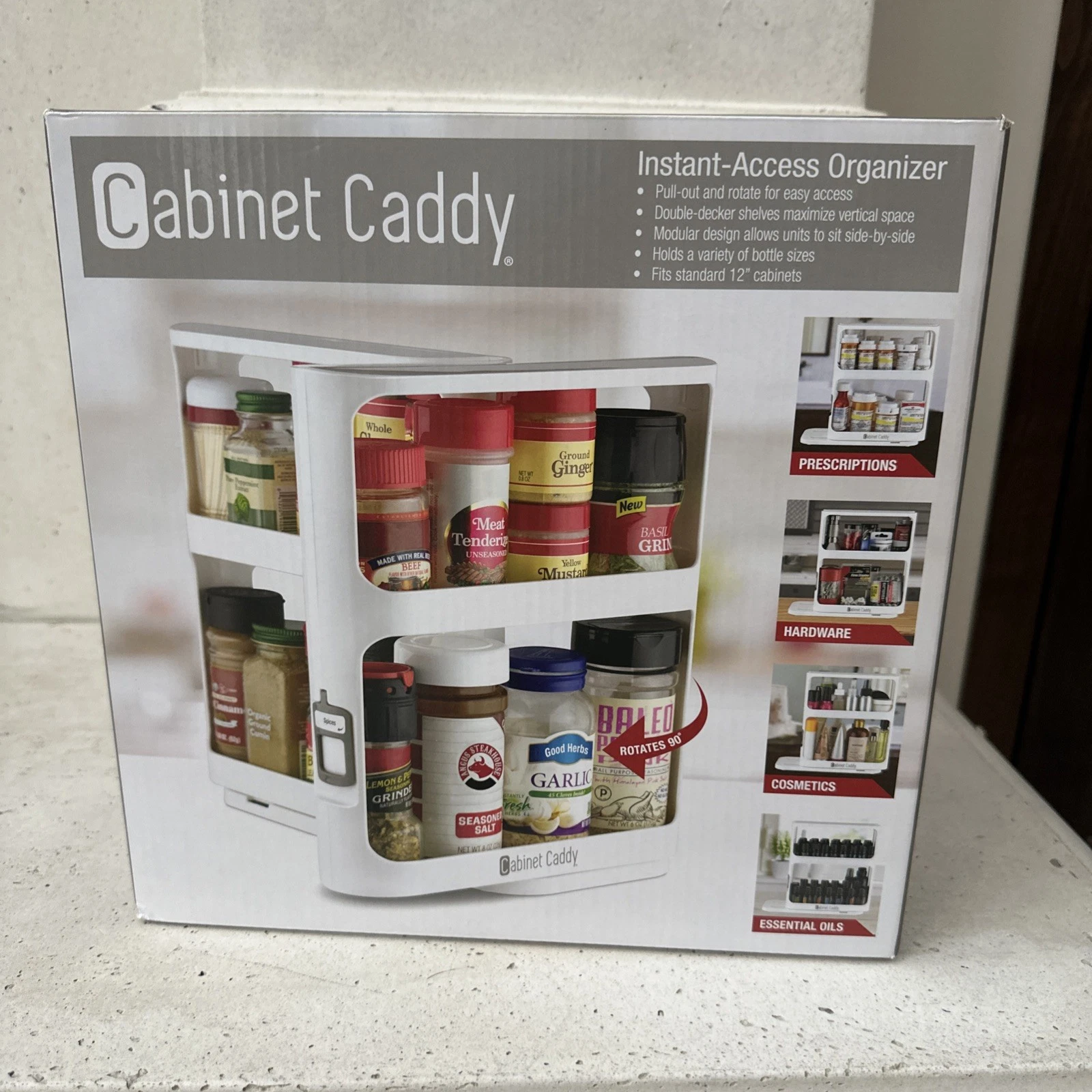 Pills/Spice Rack Cabinet Organizer Slide & Rotate Kitchen Cabinet Caddy NIB
Opens in a new window or