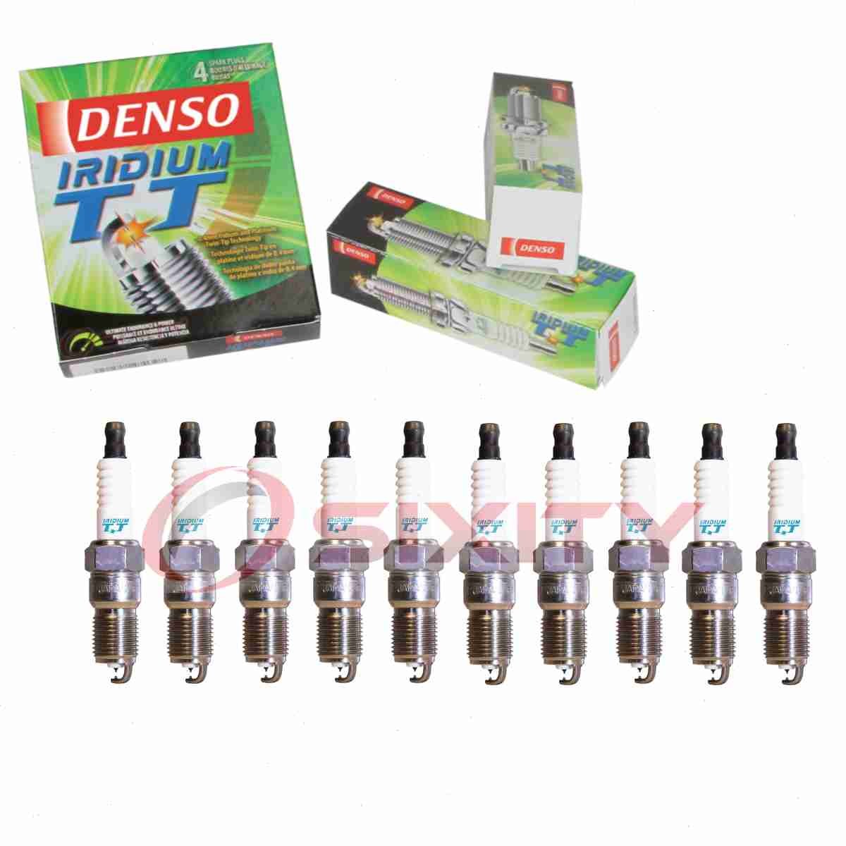 10 pc Denso Iridium TT Spark Plugs for 1999-2004 Ford F-350 Super Duty 6.8L gu