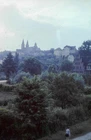 old glass color slide partial view cityscape Fritzlar