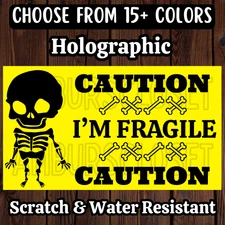 50 FRAGILE STICKERS 2.25" LABELS SEAL THANK YOU Shipping Supplies SKELETON