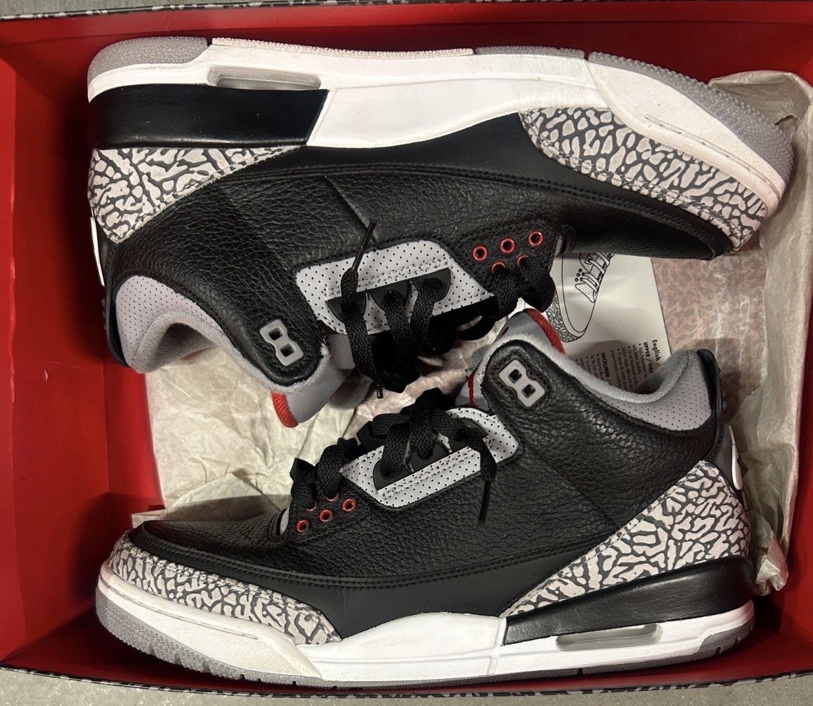 Jordan 3 Black Cement  Size 11