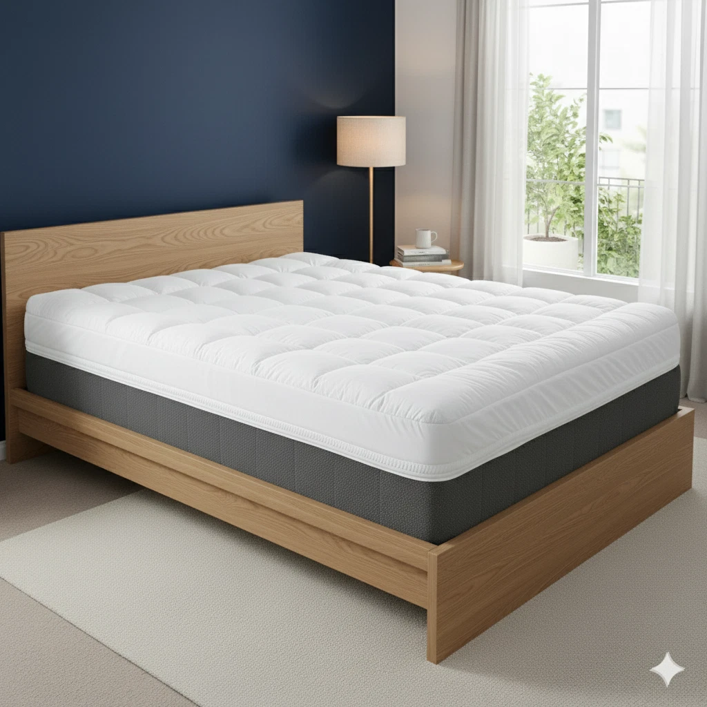 4 Inch King Mattress Topper Extra Thick Pillow Top, Soft Support, Breathable Com