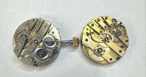Pair of Antique Swiss Bridge Pocket Watch Parts Movements w/dials out of Estate! - Picture 2 of 2