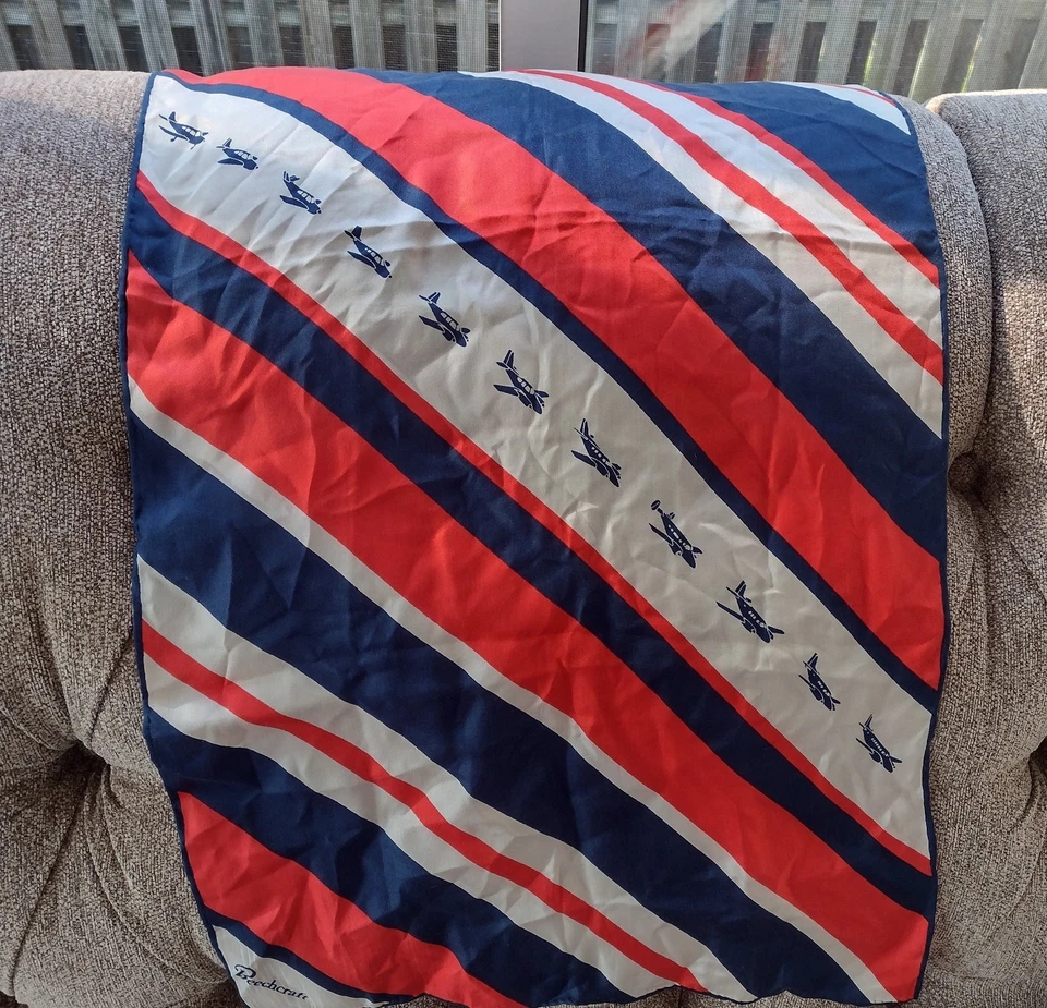 Beech Aircraft BEECHCRAFT long SILK SCARF made by Echo, About 64" x 15" - Image 3 of 4