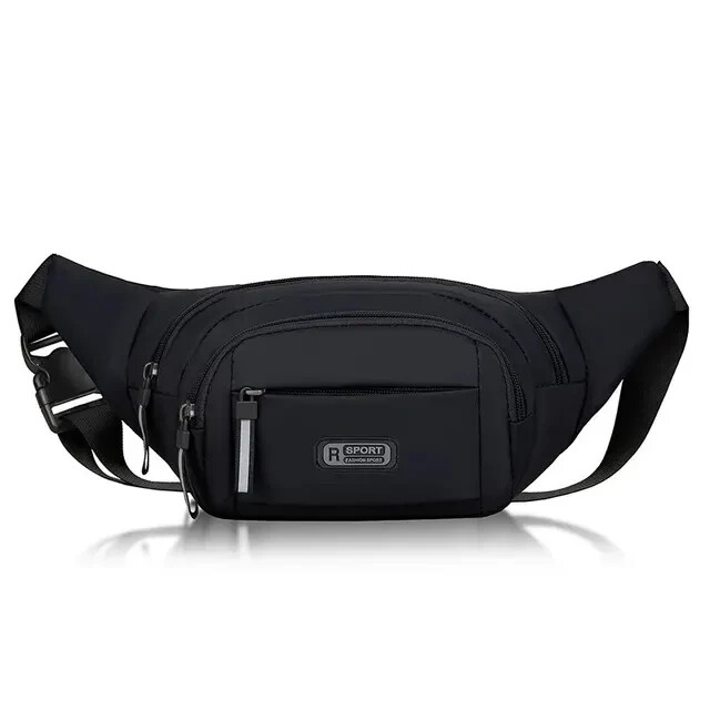 New Pure black Canvas Fit Waistpack Mobile Waistpack Sports Outdoor Leisure Runn