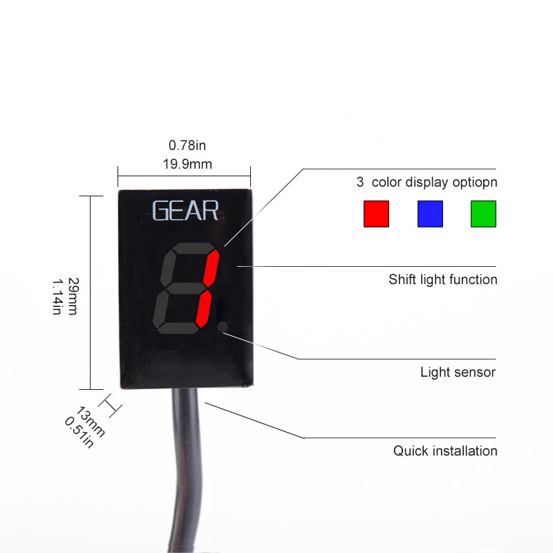 For Suzuki GSXR600 GSXR750 GSXR1000 2003-2004 Motorcycle Gear Indicator Digital - Image 3 of 4