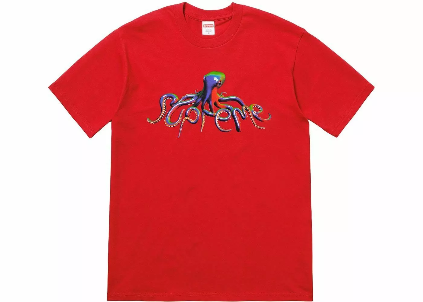Supreme New York SS18 Tentacules Red Tee Octopus T Shirt XL 100 % authentique États Unis 
