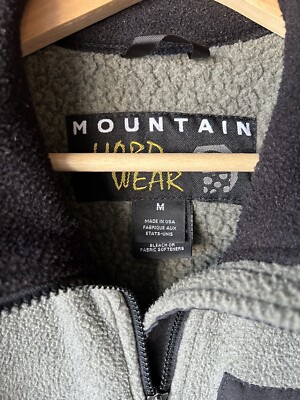 Vintage 90s Mountain Hardwear Made USA Gray Black Full Zip Jacket
