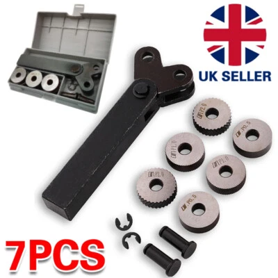 7Pcs/Set 20mm Straight Linear Knurling Tool 0.5mm 1.5mm 2mm Pitch Single Wheel T