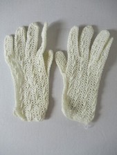 Vintage Crochet Ladies Gloves White Stretch Nylon Made in Italy