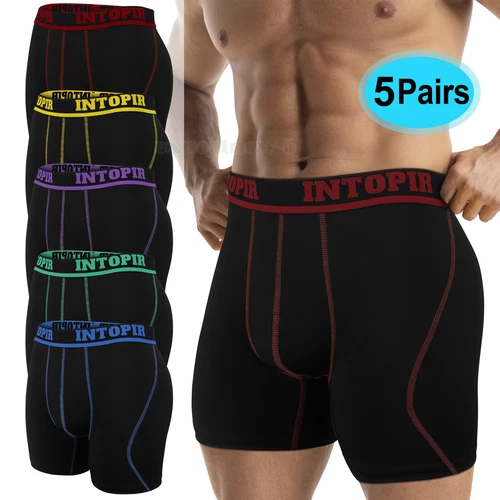 Confezione 5 Boxer Uomo Slip Sportivo Sportivo Intimo Comodi Freschi Asciugatura Rapida Tronchetti - Foto 15 di 18