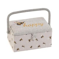 "Groves NäHkorb \"Happy-Bienen\" (Bestickt/ 26 X 19 X 14,5 Cm) NäHkäStchen"