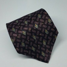 Geoffrey Beene Silk Tie Purple Geometric Men Necktie 56 x 3.7/8