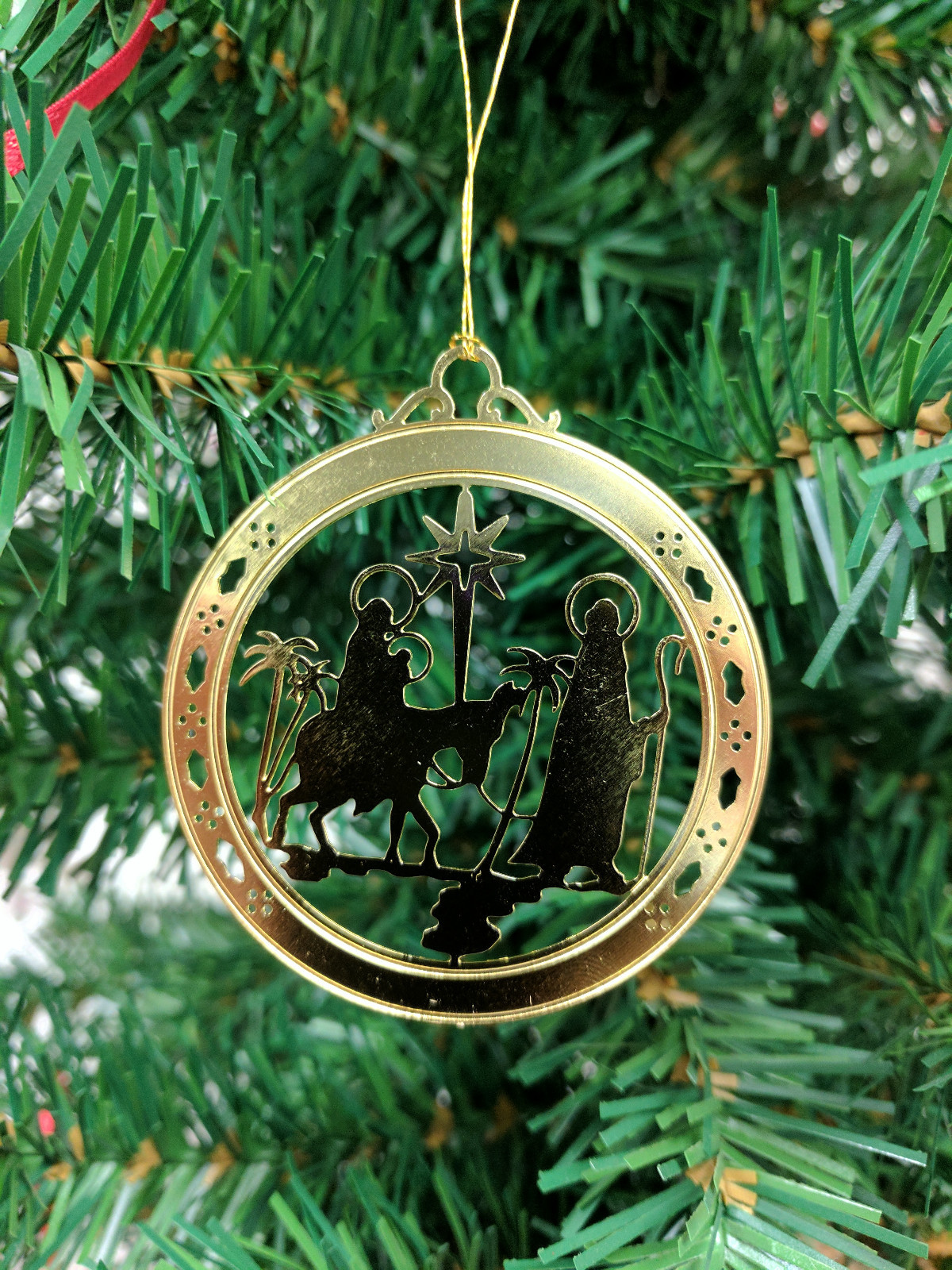 Personalized Nativity High Polished Brass Christmas Ornament Custom