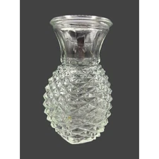 Vintage FTD Floral Glass Pineapple Shape Vase 6"