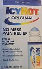Icy Hot Original Medicated Muscle  Joint Pain Relief No Mess, Roll-On Liquid,..