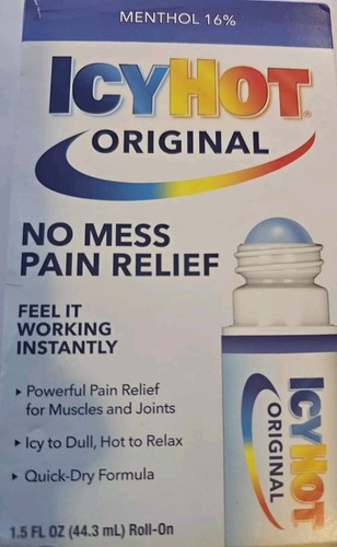 Icy Hot Original Medicated Muscle & Joint Pain Relief No Mess, Roll-On Liquid,..