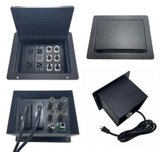 PROCRAFT LARGE GAP LID FEED-THRU RECESSED Stage Pocket/Floor Box w/ 2) WIRED AC