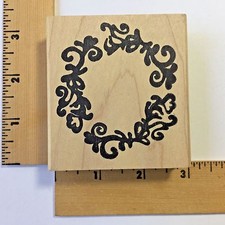 Printworks Rubber Stamp - Ornate Wreath G4148 - NEW