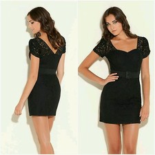 NWT Guess black lace Short-Sleeve Bridle Dress size  2