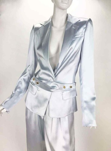 Tuta pantalone seta Tom Ford nuova per Yves Saint Laurent S/S 2004 look #1 - Foto 5 di 7