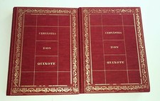 Don Quixote,Cervantes,two book set,Germany,Spain,rare, cloth covers, gold leaf