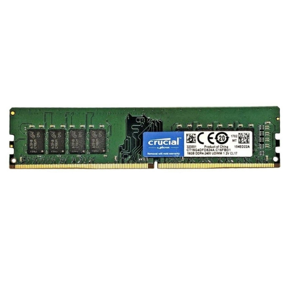 New Crucial 16GB DDR4 2400MHz PC4-19200 UDIMM Desktop Memory Ram