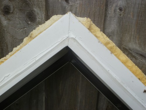 White gable end triangular upvc window & interior shutters W248 x H134cm Dorset - Picture 22 of 23