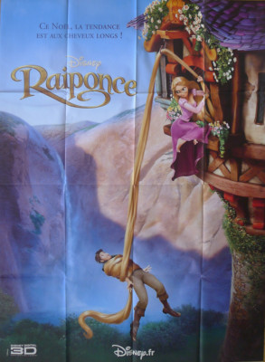 TANGLED / RAIPONCE - DISNEY PRINCESS / HAIR - ORIGINAL LARGE FRENCH FILMPLAKAT