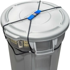 Outdoor TRASH CAN LOCK for Animals - Heavy Duty Bungee Cord Garbage Lid Strap