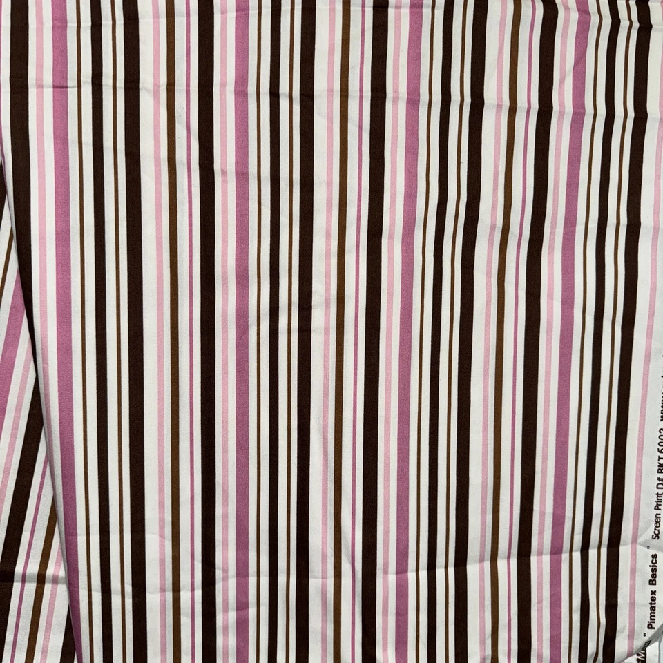ROBERT KAUFMAN Pimatex Basics BKT 6002 Pink Brown Stripes  34" x 44" - Image 4 of 4