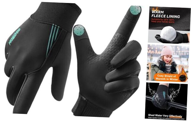 Winter Gloves for Men Women, Waterproof & Windproof Fleece Lining Warm Gloves