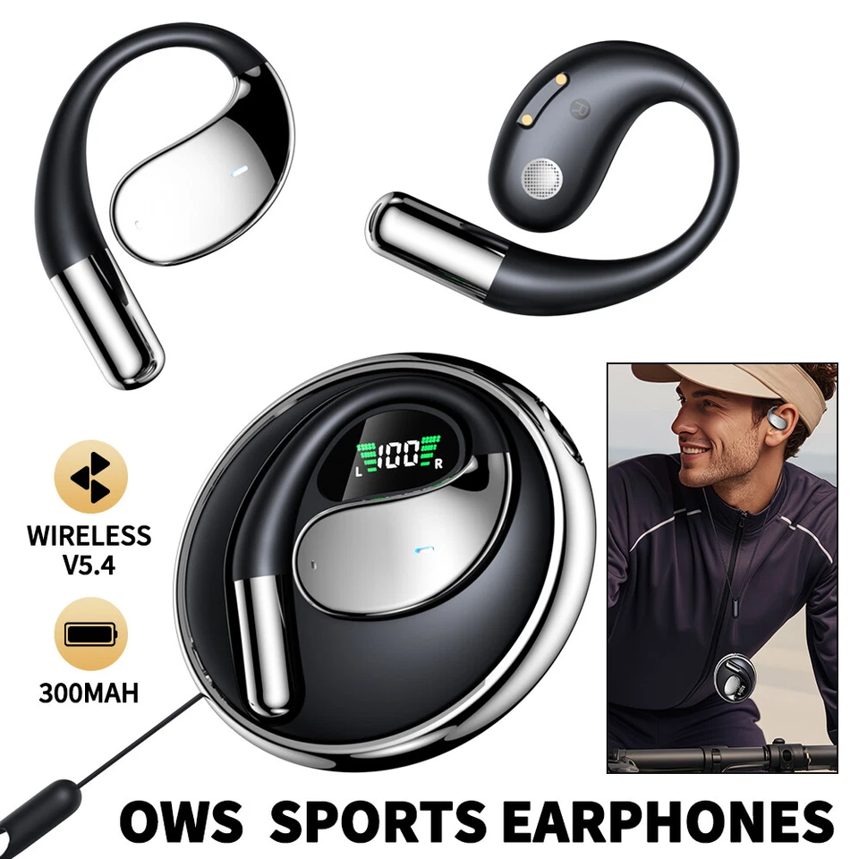 Wireless Bluetooth 5.4 Earphones Earbuds Sport Headphones Non-in-ear Earhook Gym - image 4 of 4