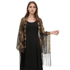 Women's Sparkling Shawl 1920s Shawls and Wraps for Evening Party with Sequin ...
