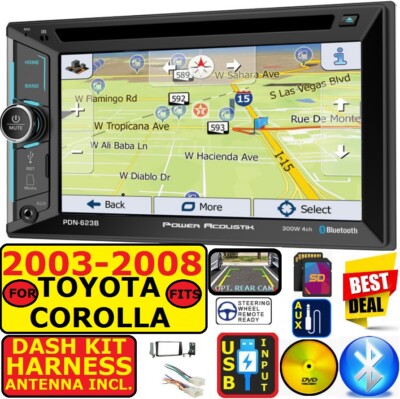 FITS 2003-08 TOYOTA COROLLA NAVIGATION BLUETOOTH CD/DVD USB CAR RADIO STEREO 