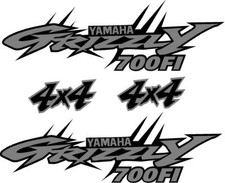 Yamaha Grizzly 4x4 700 Edition ATV Tank Decal Sticker kit Custom Silver