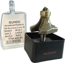 GUHDO HW Abrundfräser S8, D 42,  d 12,5, R 15, L 70 mm f Oberfräse 7741.420.80