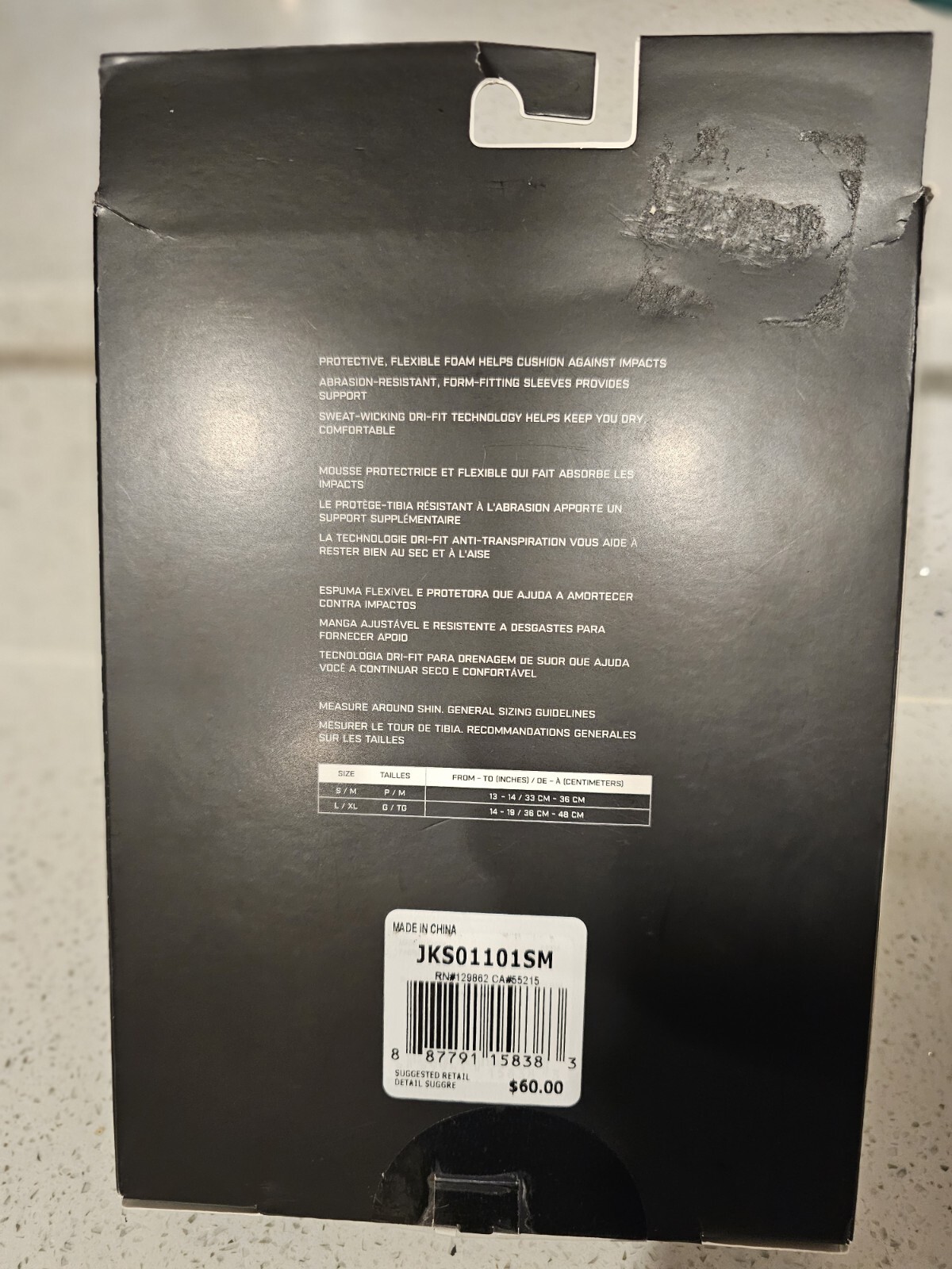 NEW Air Jordan Padded White/Black Shin Sleeve Pair Size Adult Unisex S