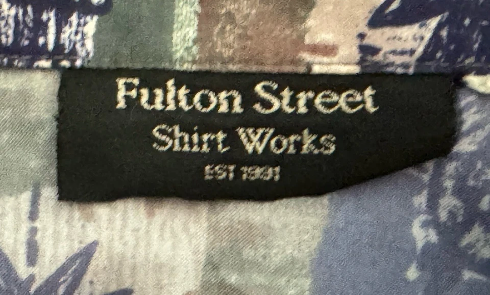Camisa Fulton Street Funciona De Colección Manga Corta 1/2 Botón Cintura Bandas Para Hombre Grande Foto 3 de 4