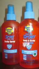 2x Banana Boat Spf30 Quik Dri Sport Scalp Spray Sunblock sunscreen 6 Oz