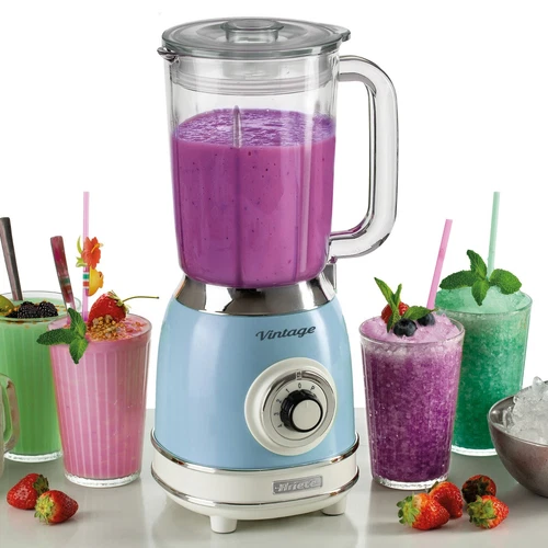 Retro Glass Jug Blender, 1.5 Litre, 1000 W, Blue, Ariete Vintage 58305