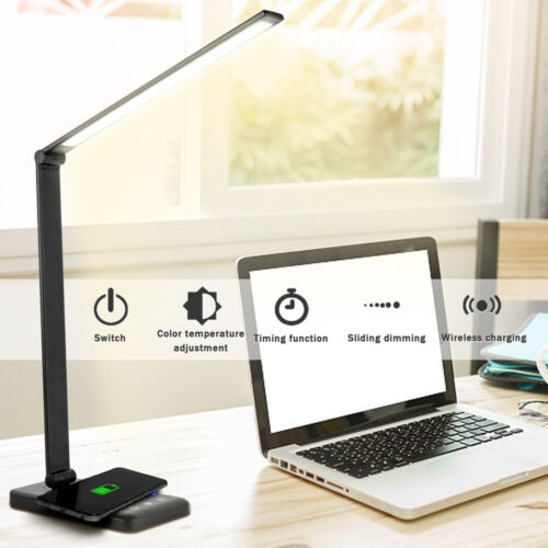 Ajustable Lámpara LED de Mesa Leer Inalámbricos Cargador para Handy-Tablet - Bild 1 von 12
