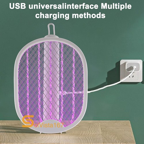 USB Rechargeable Fly Swatter Racket Instant Mosquito Insect Killer Zapper 3500V - Picture 9 of 18