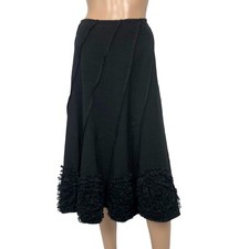 Vintage Allison Taylor Ruffle Flare Knit Midi Skirt 12 Goth Whimsigoth Retro