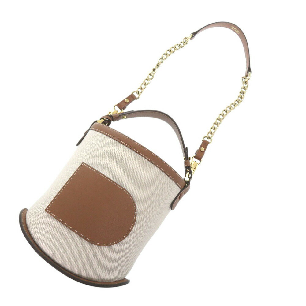 DELVAUX 直営店 Pin Mini Bucket Sailing Rope バッグ Delvaux Pan Mini Bucket Leather/Canvas Brown 2-way handbag
