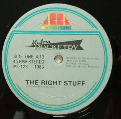 Modern Rocketry - The Right Stuff - Megatone MT-123 yr 1983 12'' Italo Disco